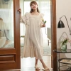 Court-style sleeping dress for women, summer short-sleeved lace lace princess-style long dress for home wear, summer loose large-sized pajamas Application Scenario